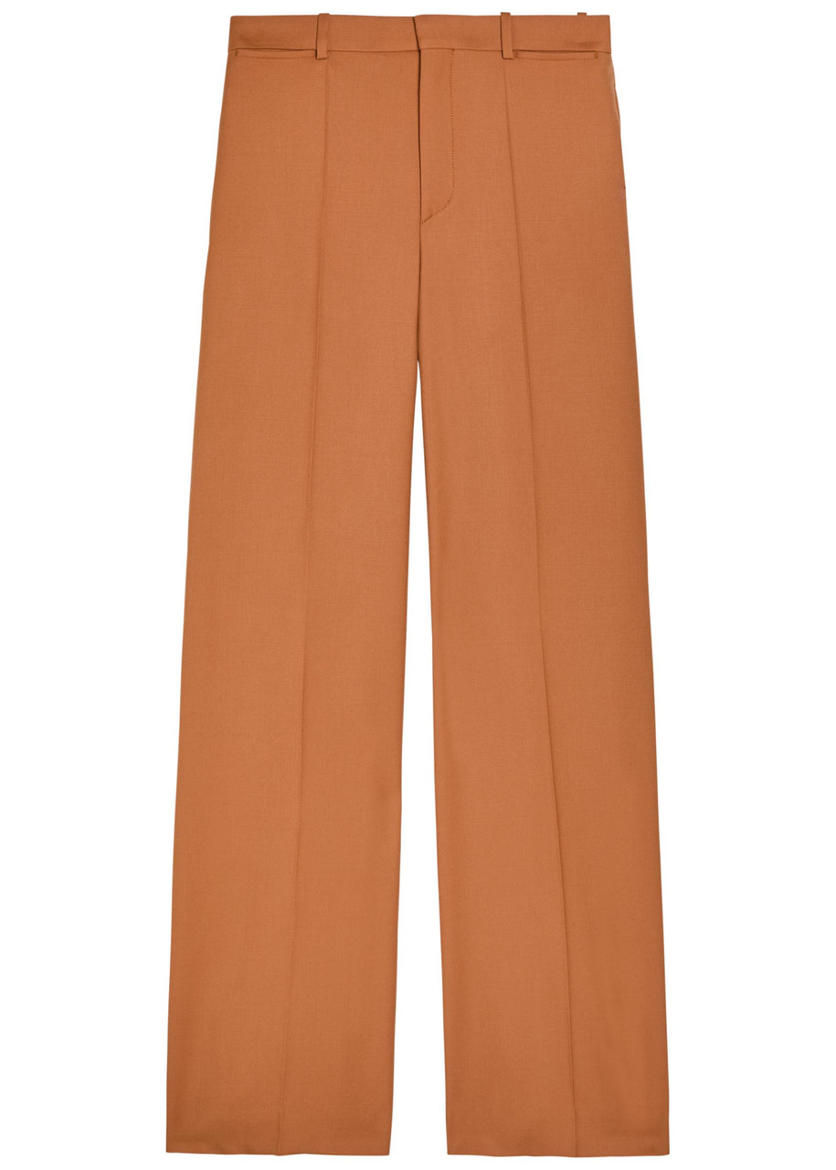 Chloe Flared-leg Wool Trousers - Tan - 40 (UK12 / M)