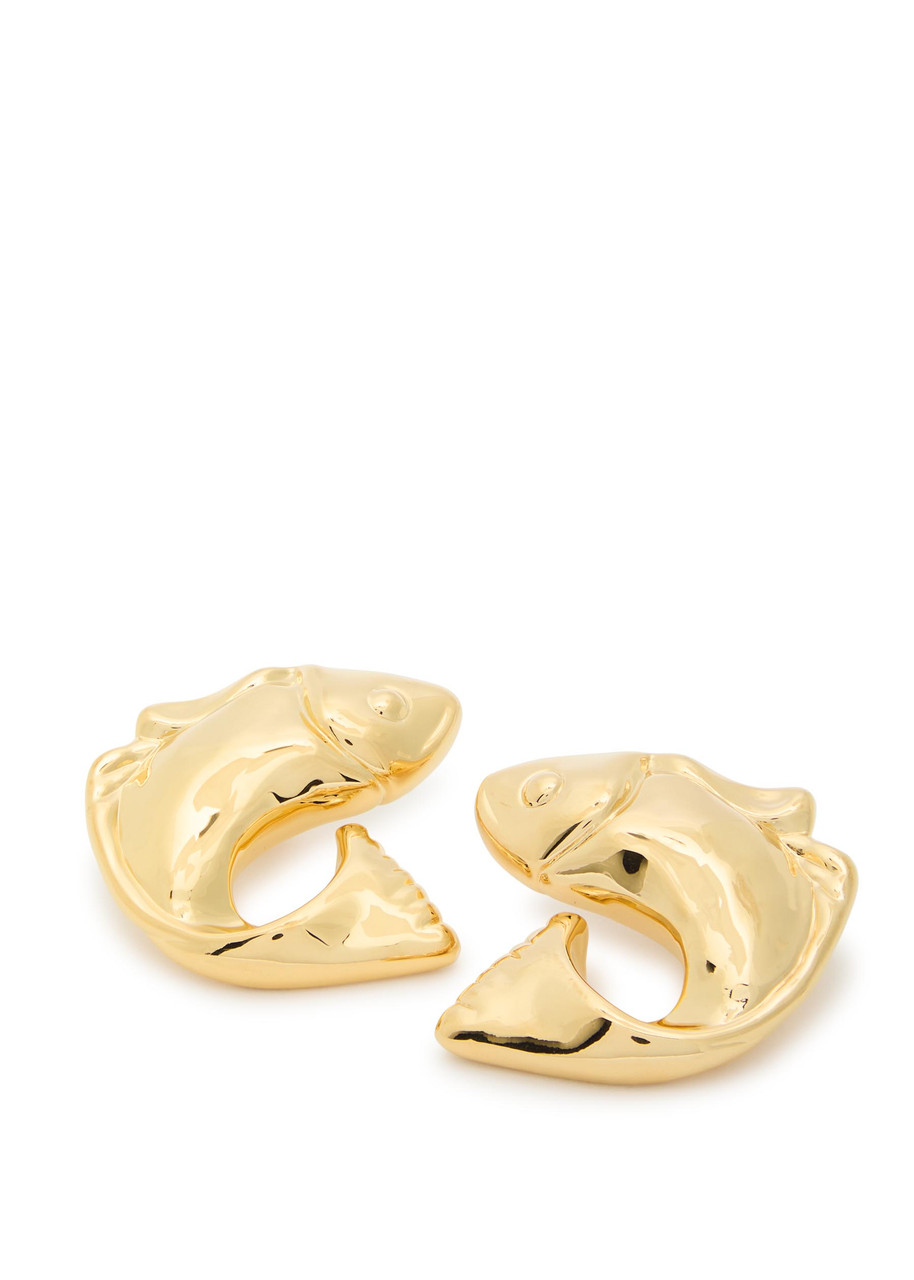  Jacquemus Les Boucles Poisson Fish Drop Earrings - Gold - One Size 