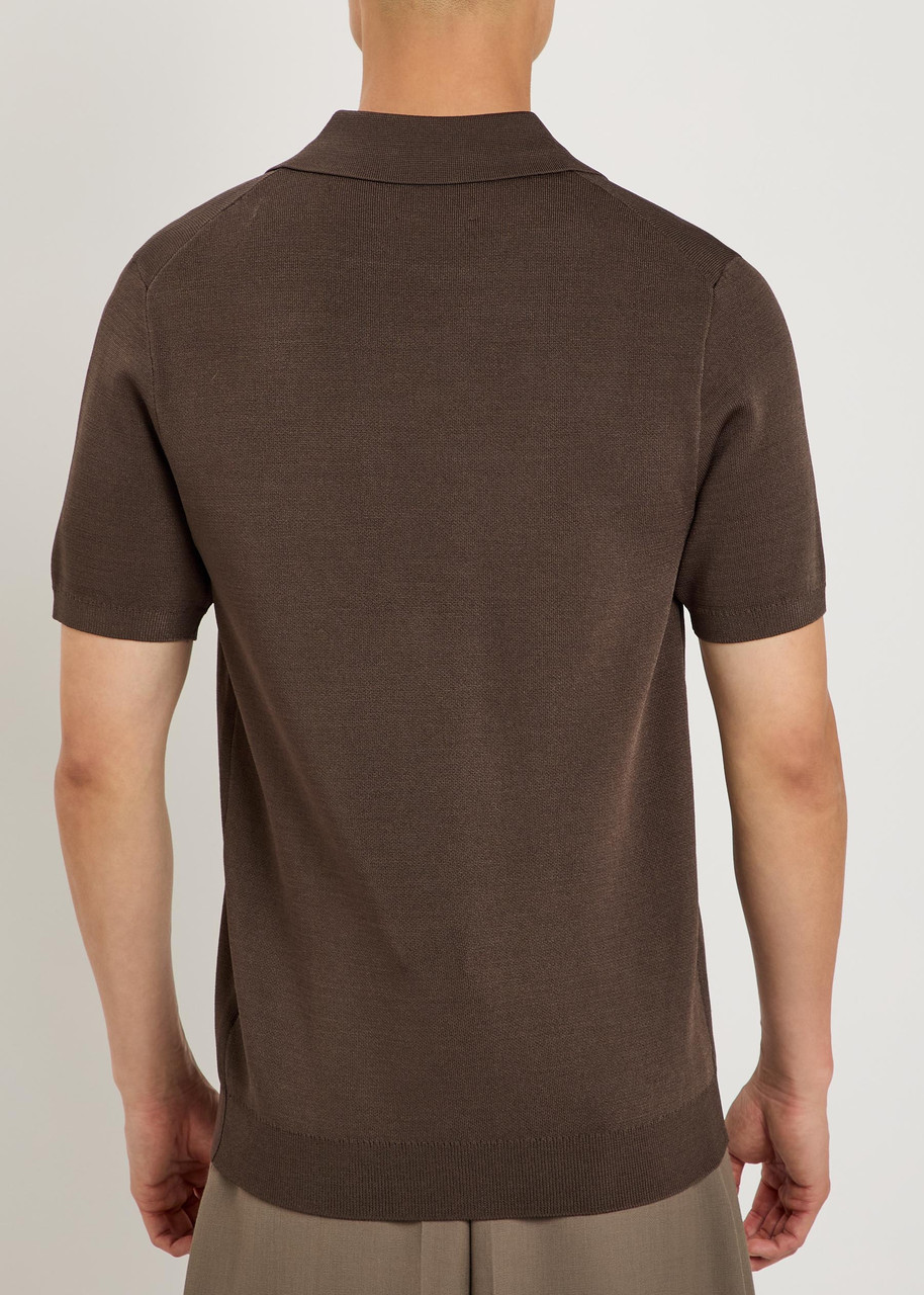  Raith Privida Knit Polo Shirt - Brown - S 