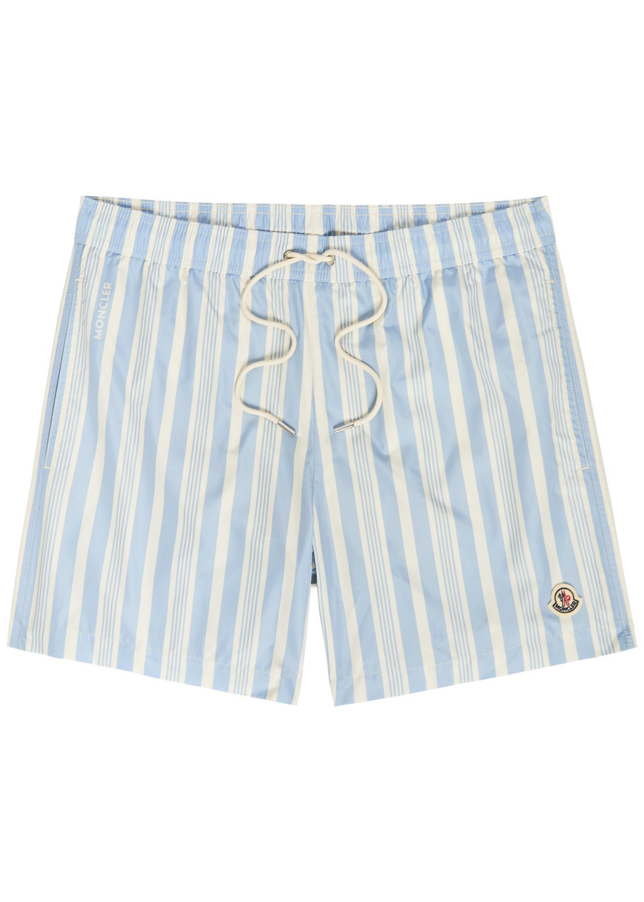 Moncler Striped Nylon Swim Shorts In Multi
