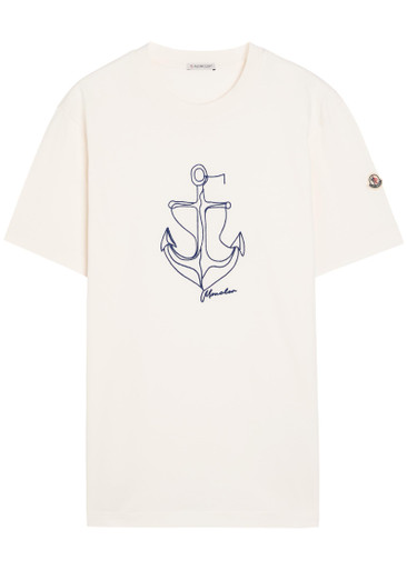 MONCLER Embroidered cotton T-shirt | Harvey Nichols