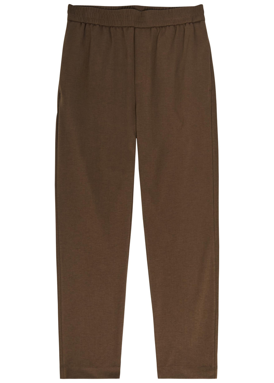 Raith Geneva Textured Tapered-leg Jersey Trousers - Brown - L