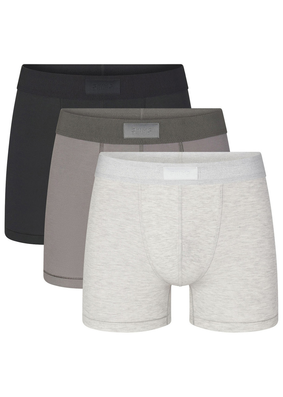 Skims Cotton-blend 3" Boxer Briefs - set of Three - Grey - S