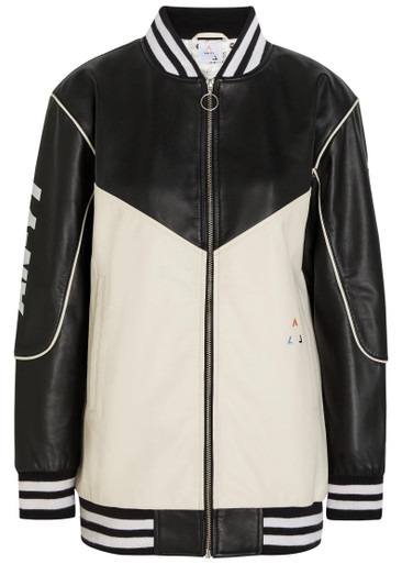 AN-Y1 Racing quilted colour-blocked leather bomber jacket | Harvey