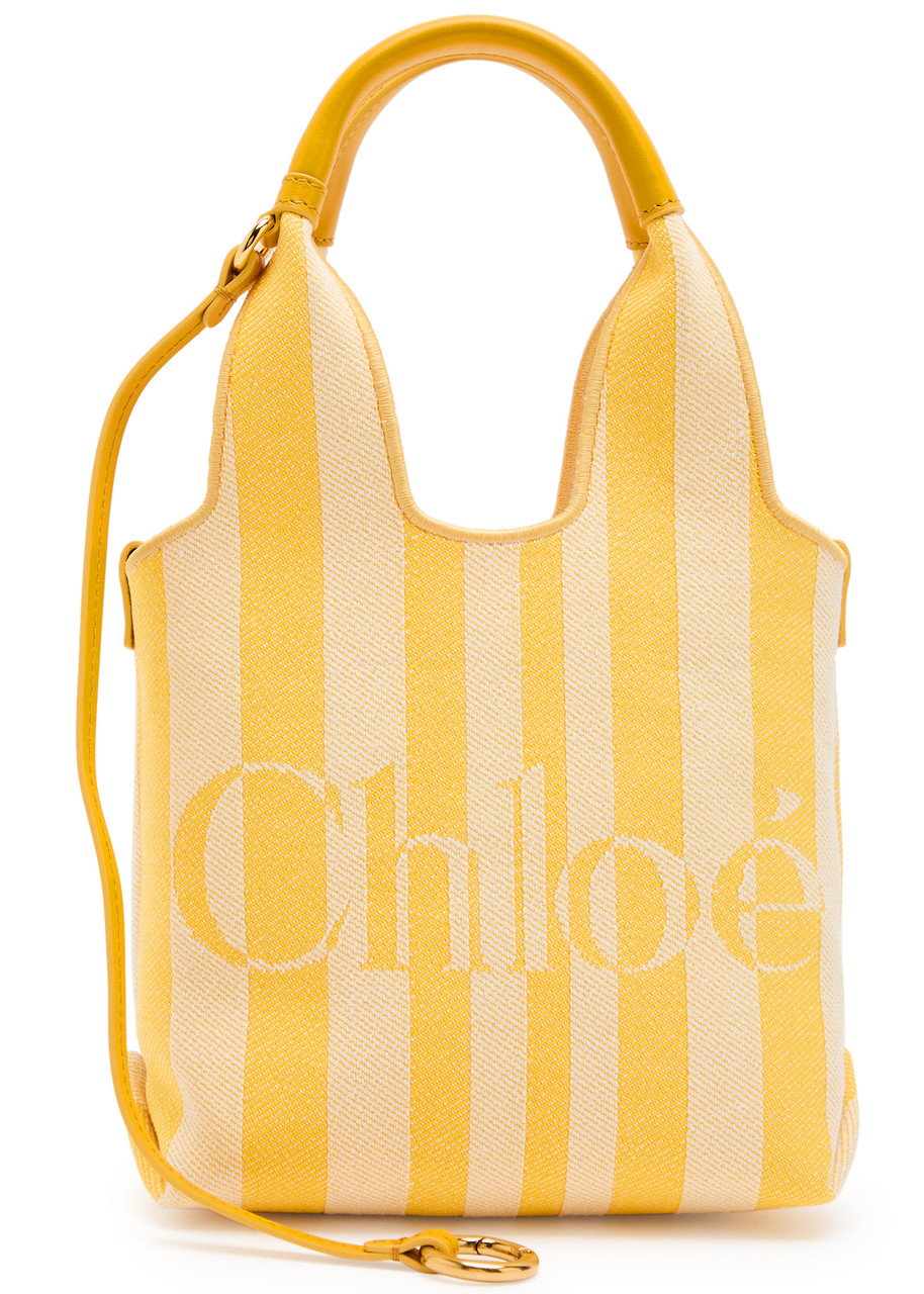 Chloe Stripy Logo-jacquard Canvas Tote bag - Yellow - One Size