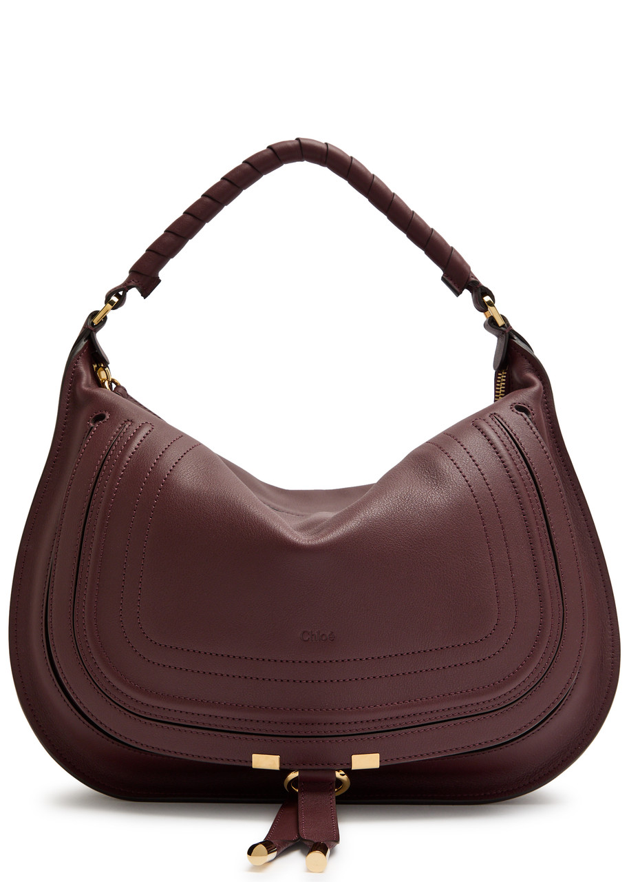 Chloe Marcie Medium Leather Shoulder bag - Dark Purple - One Size