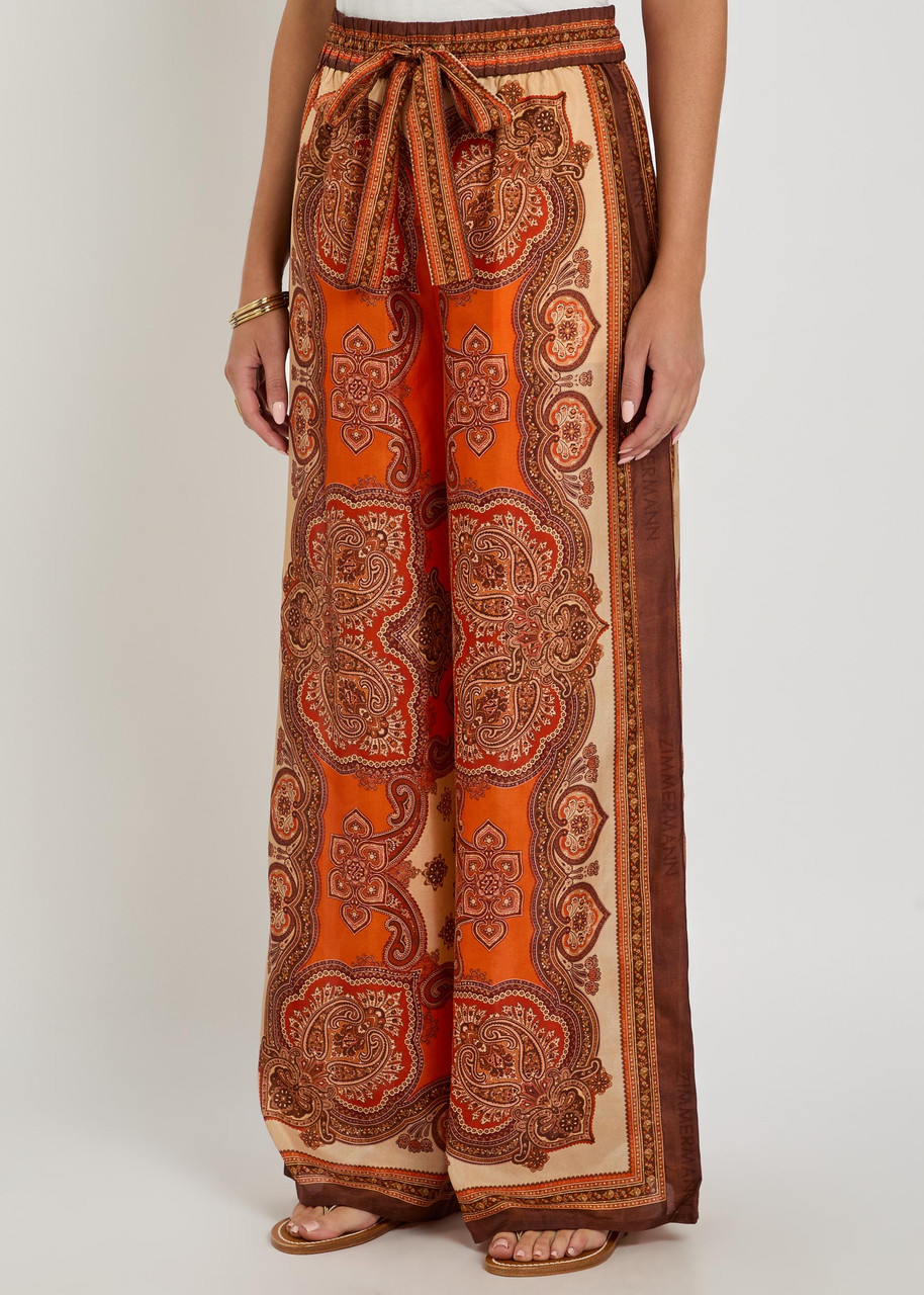  Zimmermann Mohan Wide-leg Silk Trousers - Orange - 2 (uk 12 / M) 