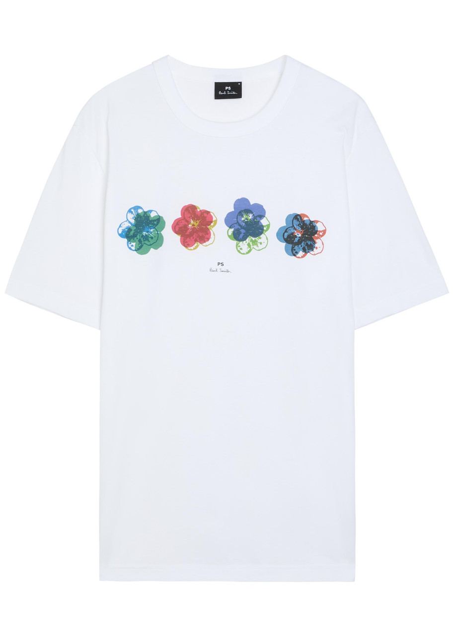 PS Paul Smith Floral-print Cotton T-shirt - White - L