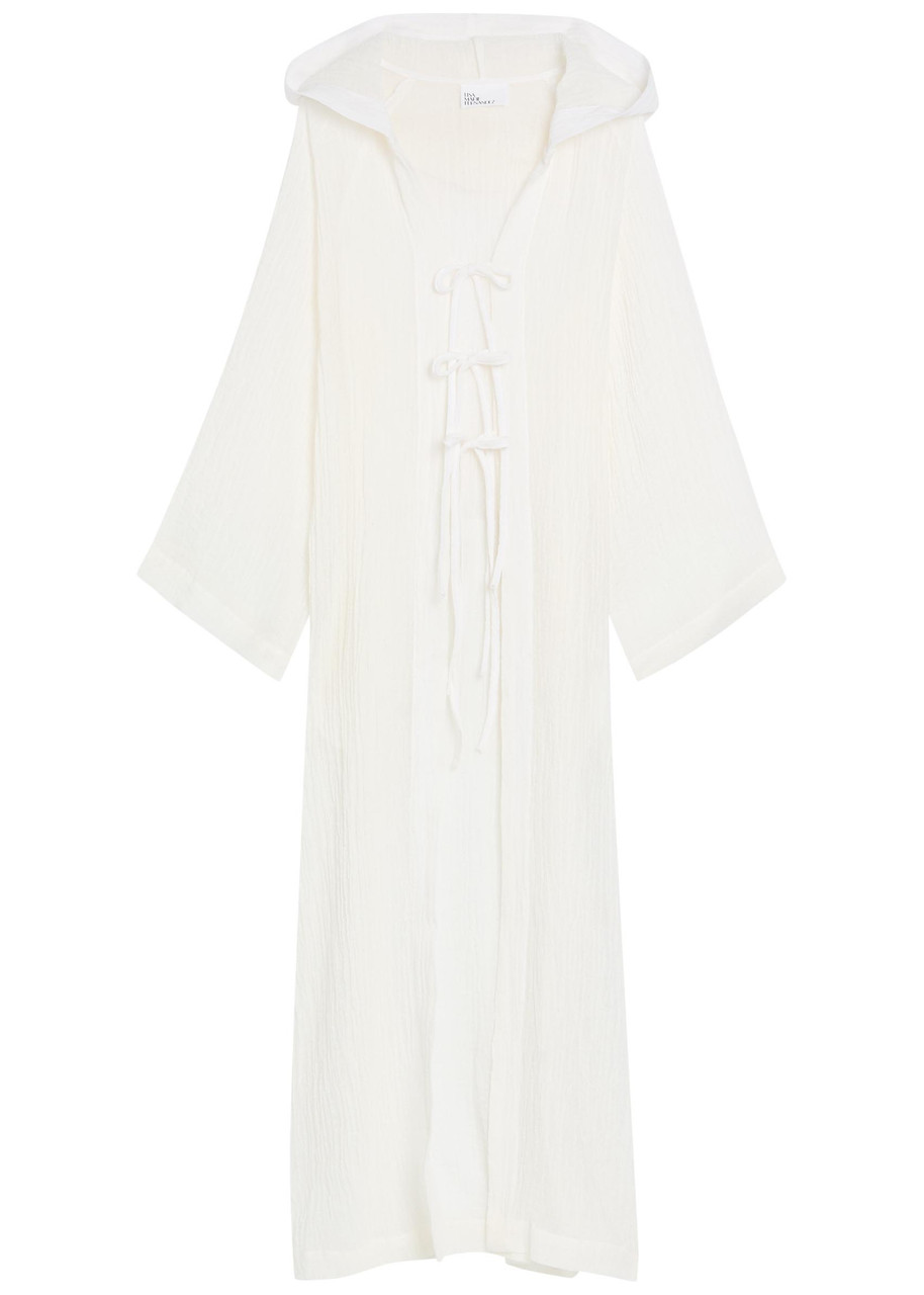 Lisa Marie Fernandez Hooded Linen-blend Beach Cover-up - White - L (UK14 / L)