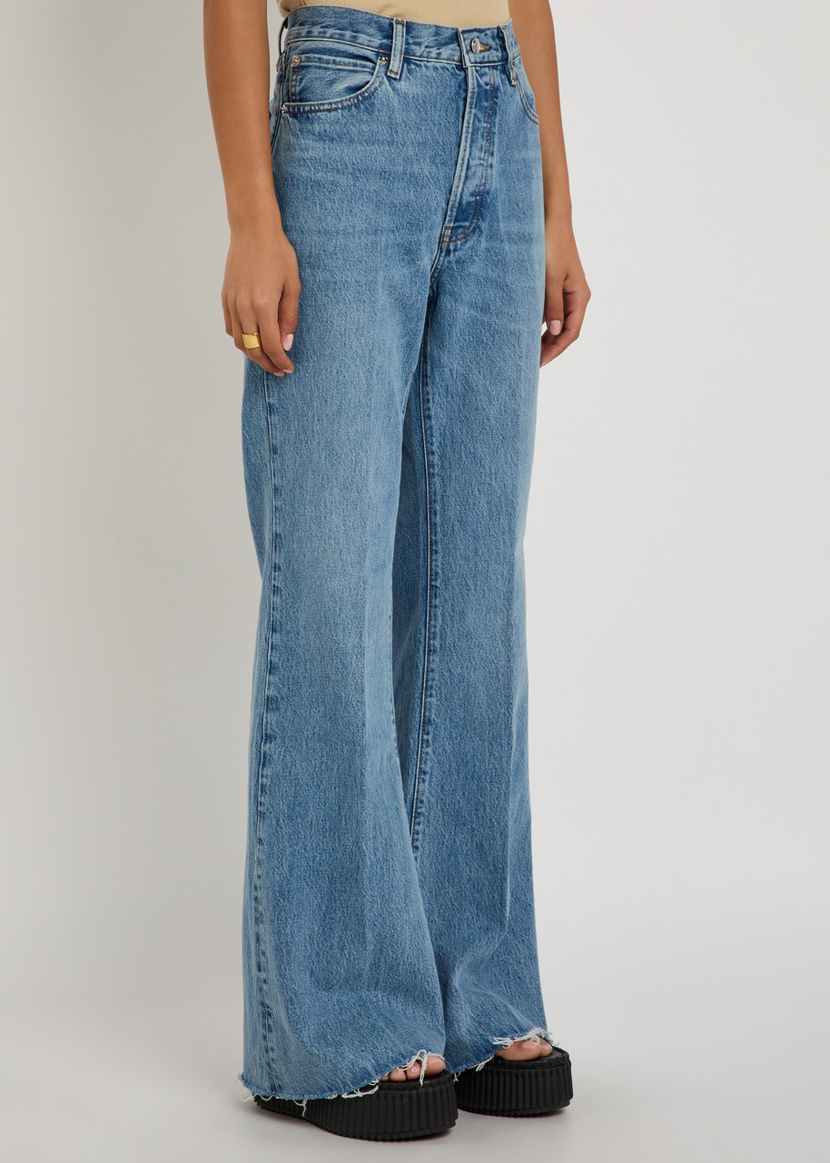  Frame The Lax Distressed Flared-leg Jeans - Blue - 28 (w28 / Uk10 / S) 