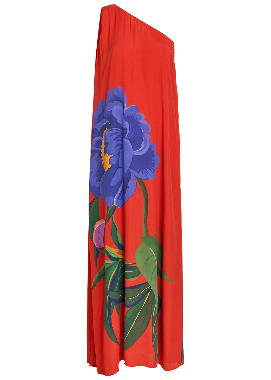 Borgo DE Nor Lani Floral-print One-shoulder Crepe Maxi Dress - Red - 6 (UK6 / XS)