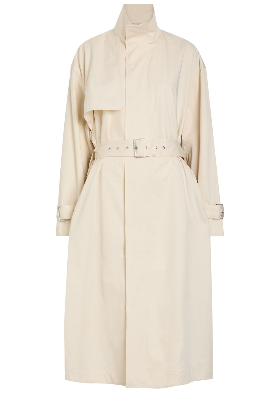 Frame The Field Belted Cotton Trench Coat – Off White – XS (UK6 / XS)