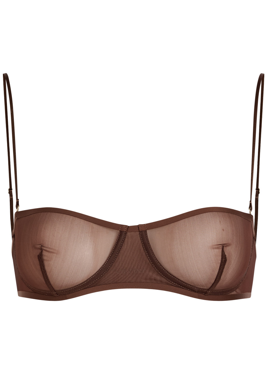 Calvin Klein Alden Unlined Stretch-mesh bra - Brown - M (UK12 / M)