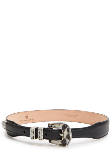 SILVER OSTRICH Crazy leather belt | Harvey Nichols