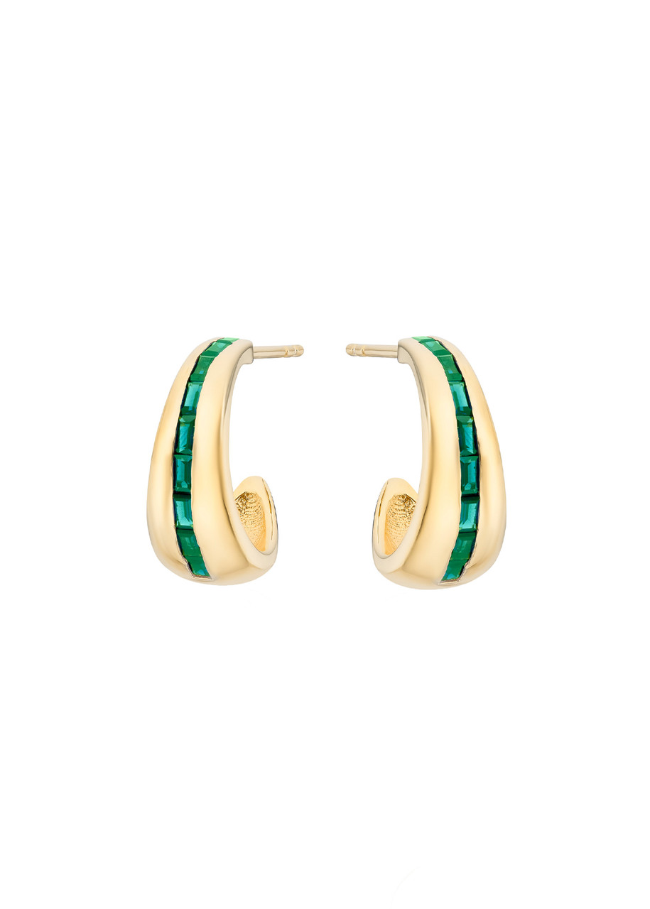 V BY Laura Vann Bea 14kt Gold Vermeil Earrings - Green - One Size
