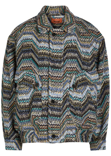 MISSONI Zigzag metallic-knit jacket | Harvey Nichols