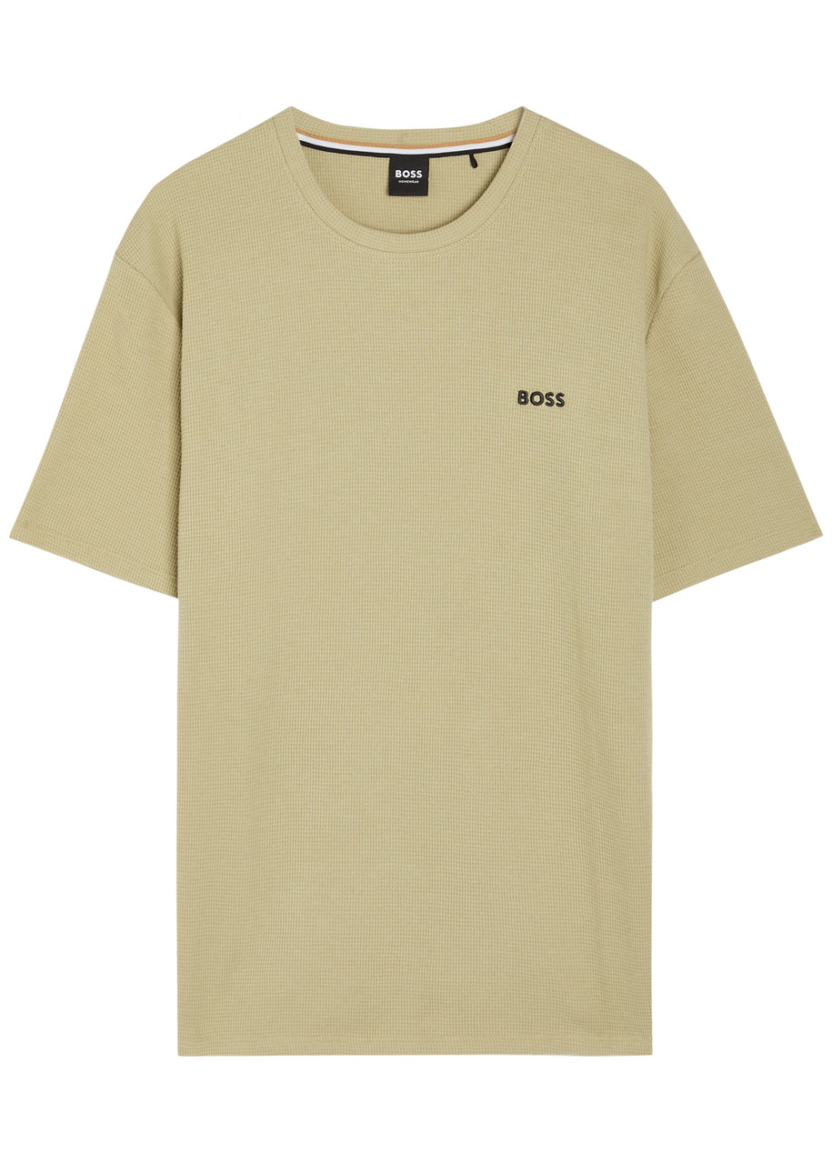 Boss Logo-embroidered Waffle T-shirt - Green - S
