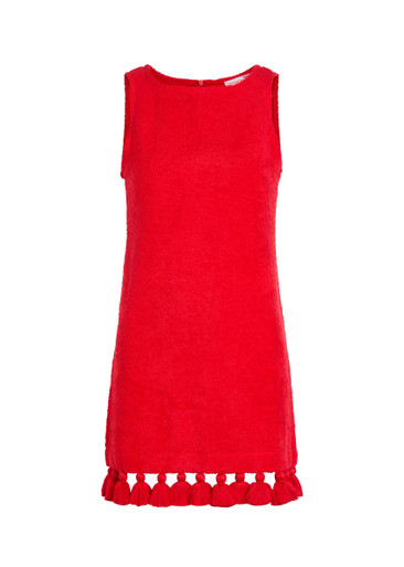cap d'antibes tasseled cotton-terry mini dress CAP D'ANTIBES - Tasseled cotton-terry mini dress