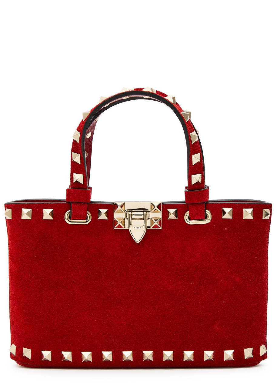 Valentino Garavani Rockstud Mini Suede Tote bag - Red - One Size