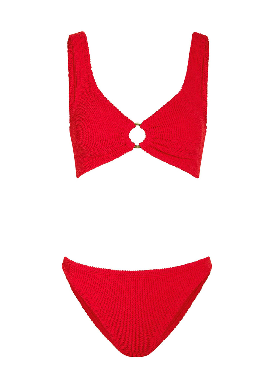 Hunza G Julia Gold-hoop Crinkle Bikini - Red - One Size