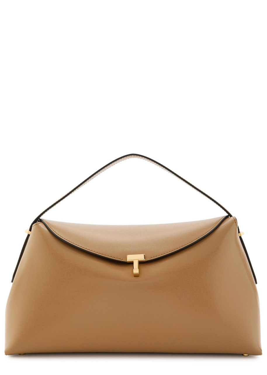 Toteme T-lock Leather top Handle bag - Camel - One Size