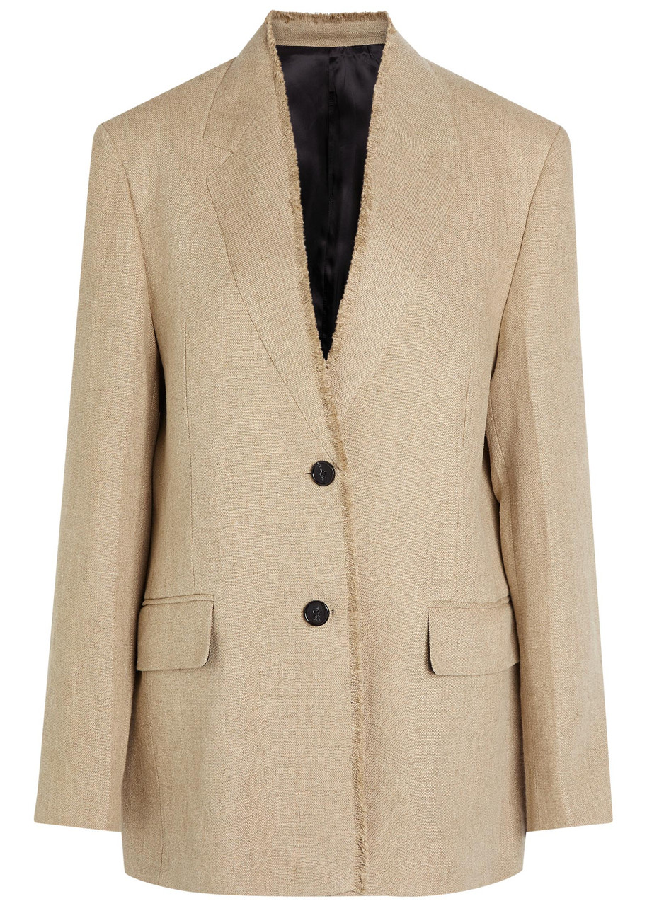 Toteme Frayed Linen Jacket - Beige - 36 (UK8 / S)
