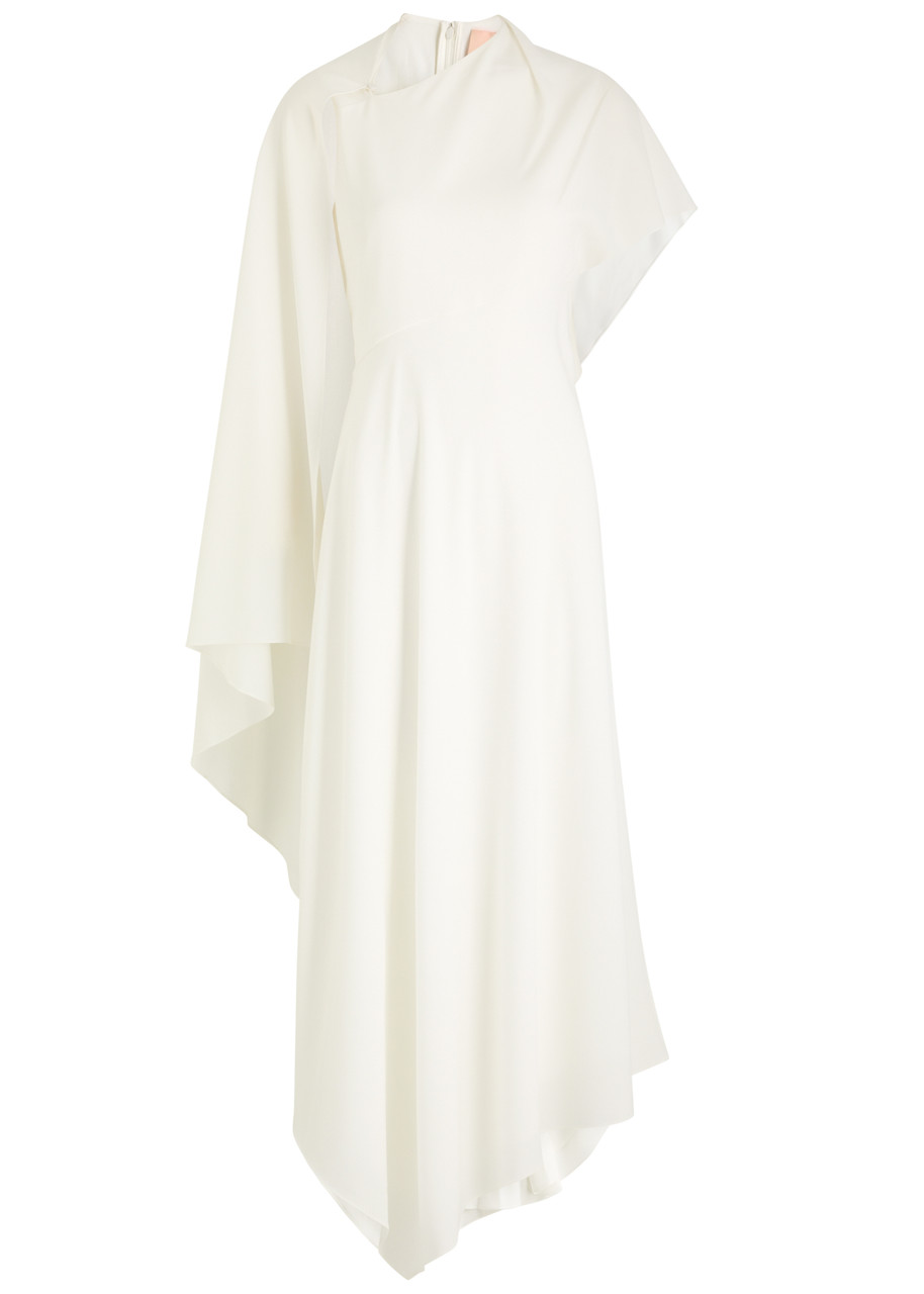 Roksanda Pascale Cape-effect Draped Maxi Dress - Ivory - 12 (UK12 / M)