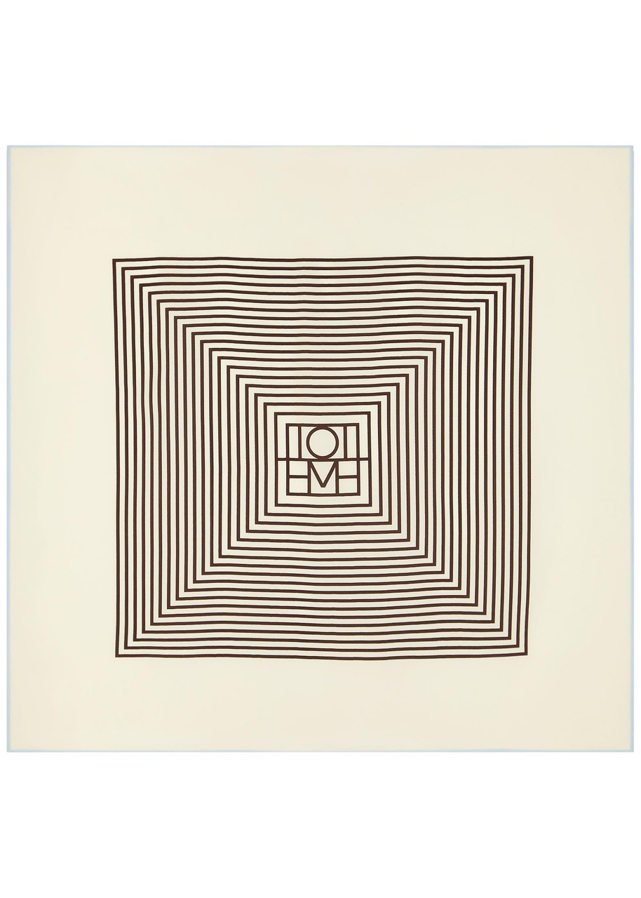 Toteme Logo-print Silk Scarf - Light Brown - One Size