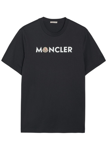 MONCLER Logo-print and appliquéd cotton T-shirt | Harvey Nichols