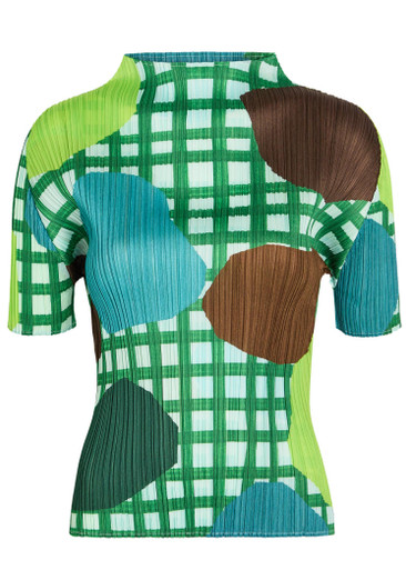 ISSEY MIYAKE PLEATS PLEASE トップス PLEATS PLEASE ISSEY MIYAKE Printed pleated woven top | Harvey Nichols