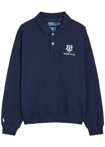 POLO RALPH LAUREN Embroidered cotton-blend polo sweatshirt