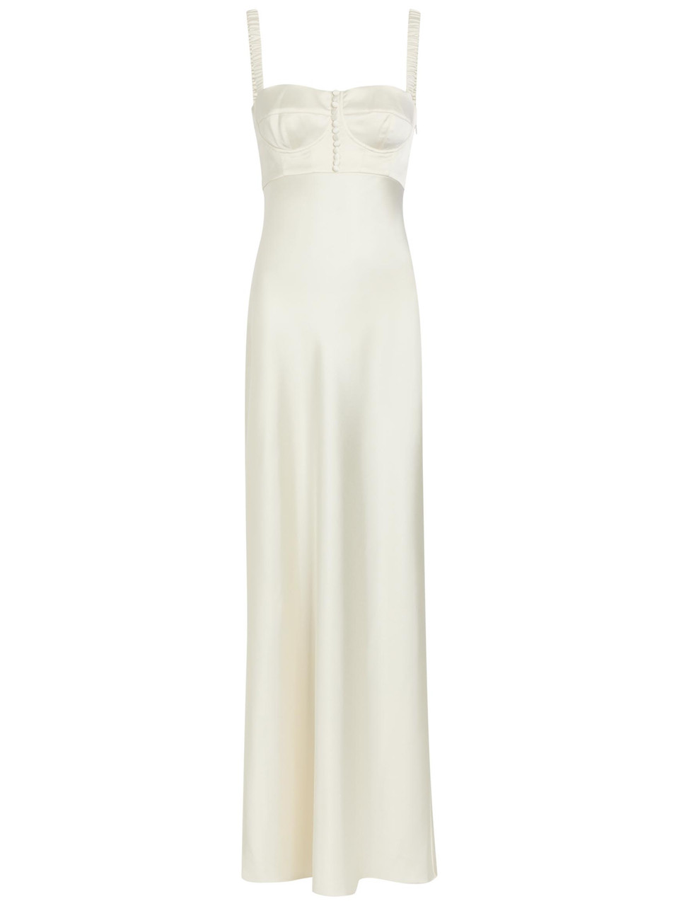 Anna October Aglaya Satin Maxi Dress – Ivory – L (UK14 / L)