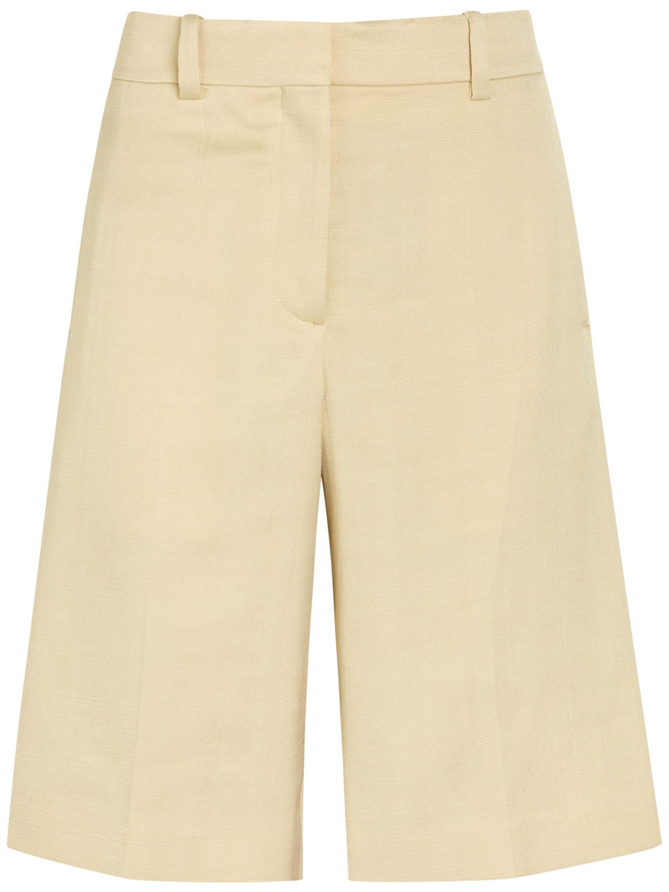 Another Tomorrow Tailored Wide-leg Bermuda Shorts – Beige – 42 (UK10 / S)