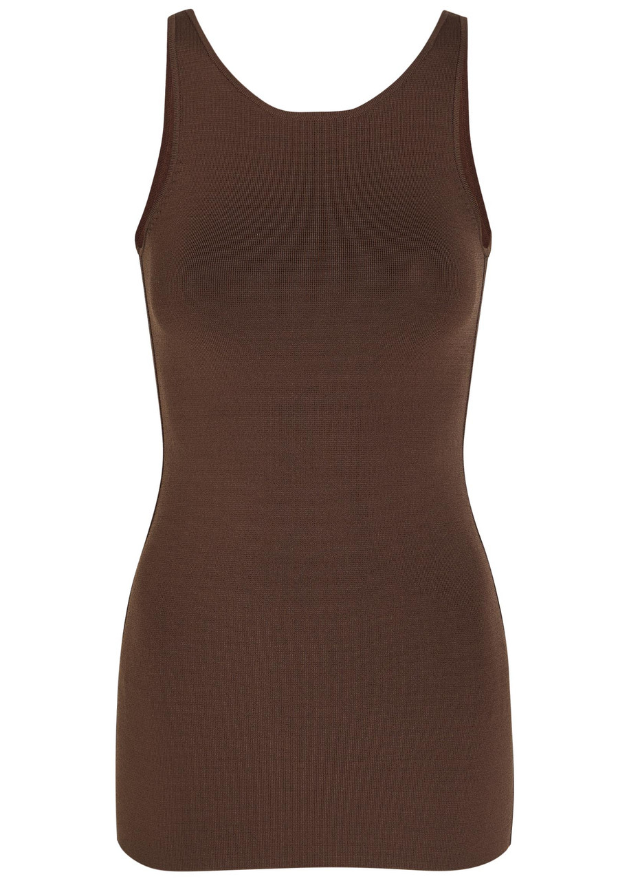 Totême Toteme Compact Knit Tank Top In Brown