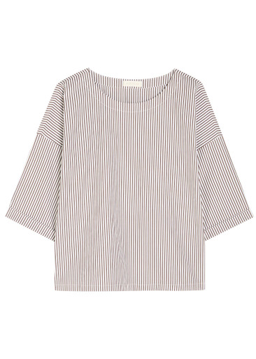 SUZIE KONDI Saria striped cotton-poplin top | Harvey Nichols