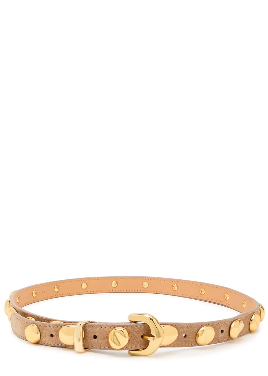 Amanu The Vaal Studded Leather Belt In Sand