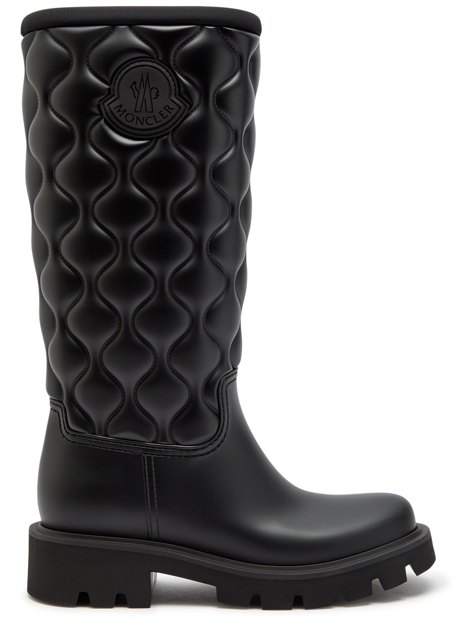 Moncler Kickstream High Quilted Rubber Wellington Boots – Black – 41 (IT41 / UK8)