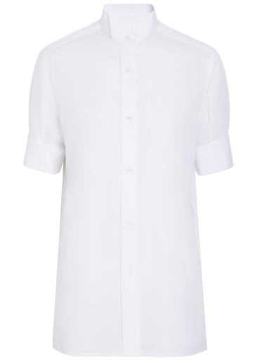 MAISON MARGIELA High-neck cotton-poplin shirt | Harvey Nichols