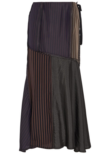 マルジェラ　ロングスカート　Maison Martin Margiela MAISON MARGIELA Panelled striped satin midi skirt | Harvey Nichols
