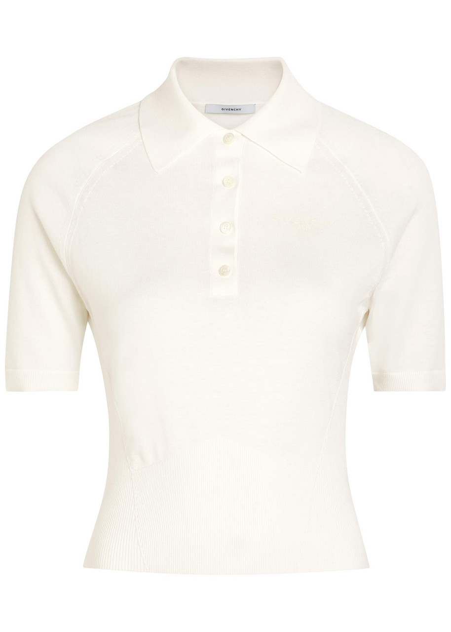 Givenchy Logo-embroidered Cotton and Silk-blend Polo Shirt – Ivory – M (UK12 / M)
