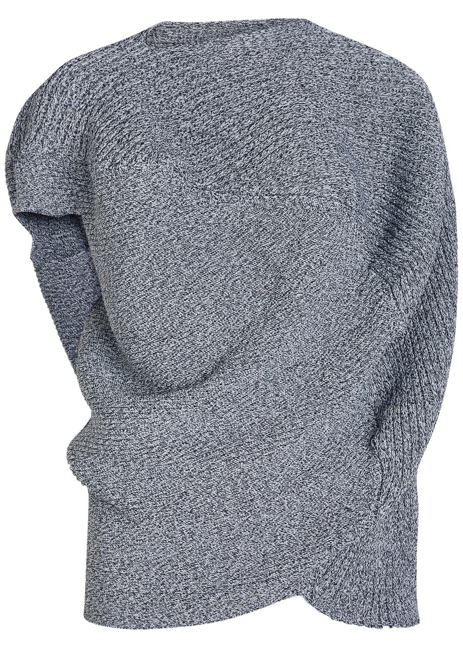 Issey Miyake Found Stone Asymmetric Ribbed-knit Top In Grey