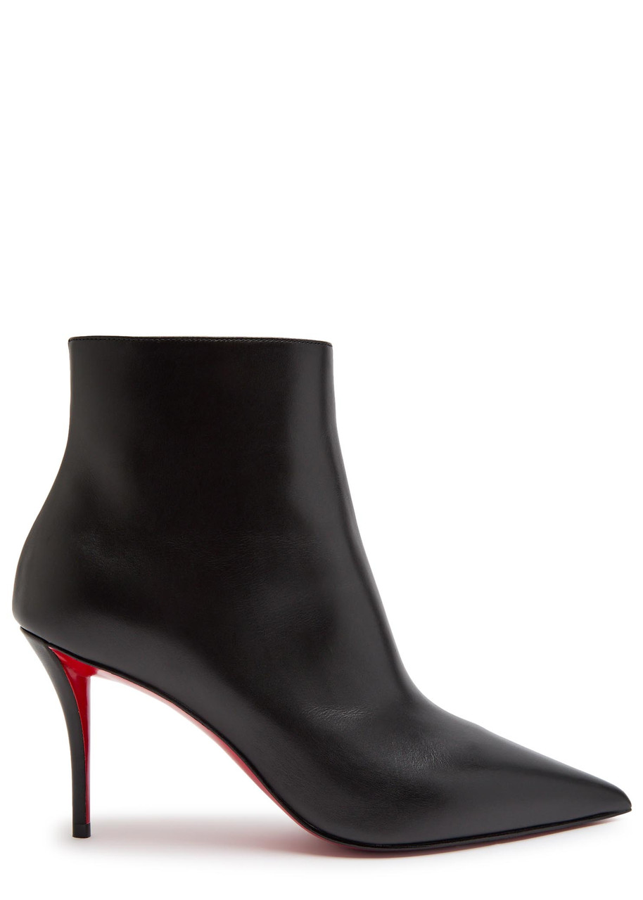 Christian Louboutin Miss Z Booty 80 Leather Ankle Boots – Black – 41 (IT41/ UK8)