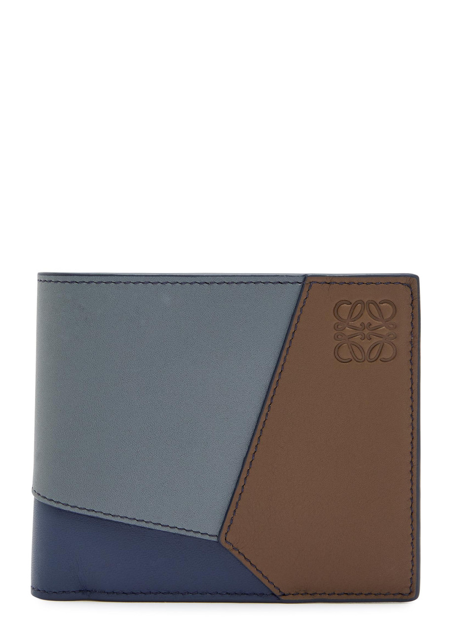 Loewe Puzzle Edge Panelled Leather Wallet In Blue