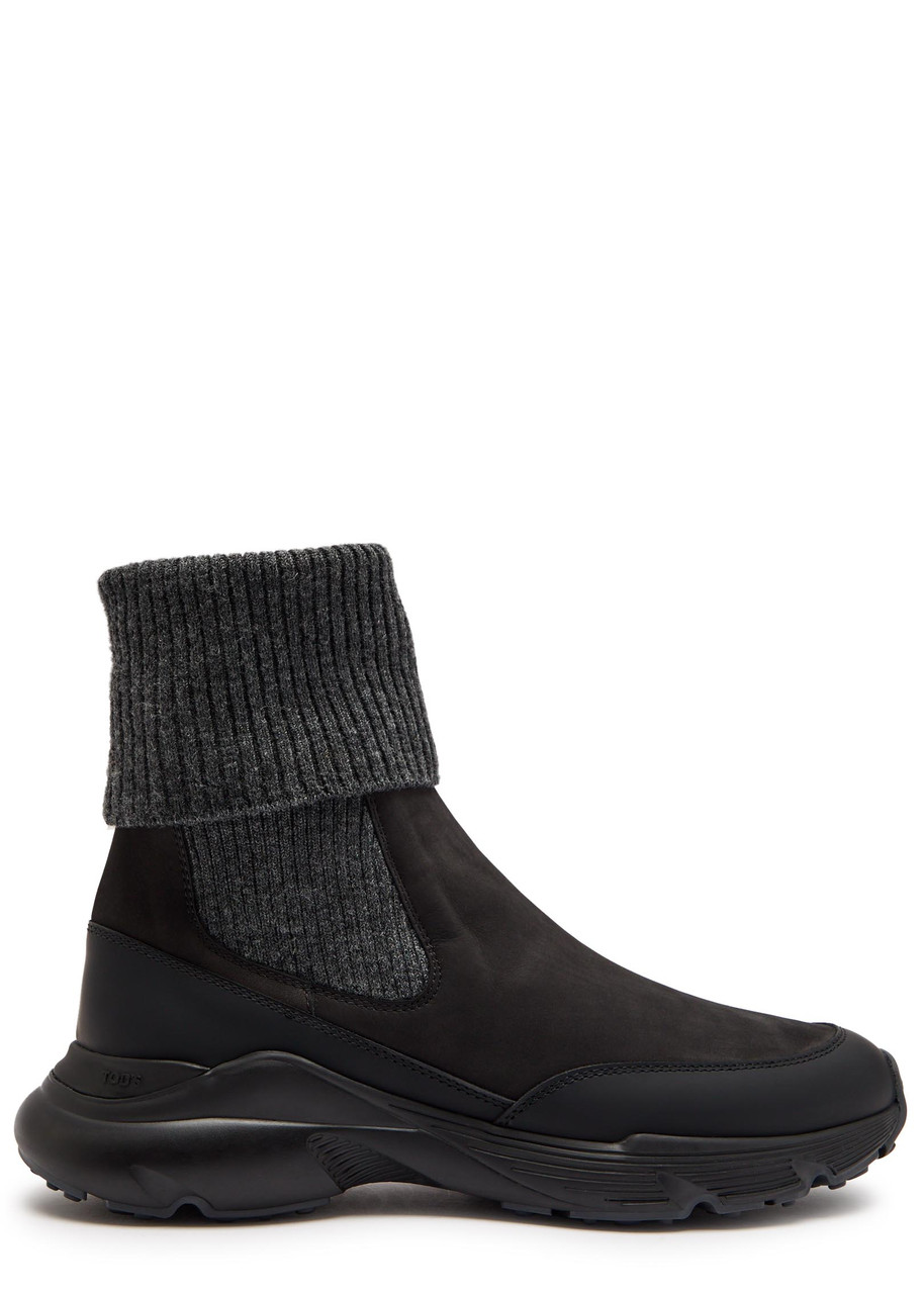 Tod's Tods Sport Run Nubuck Ankle Boots In Black