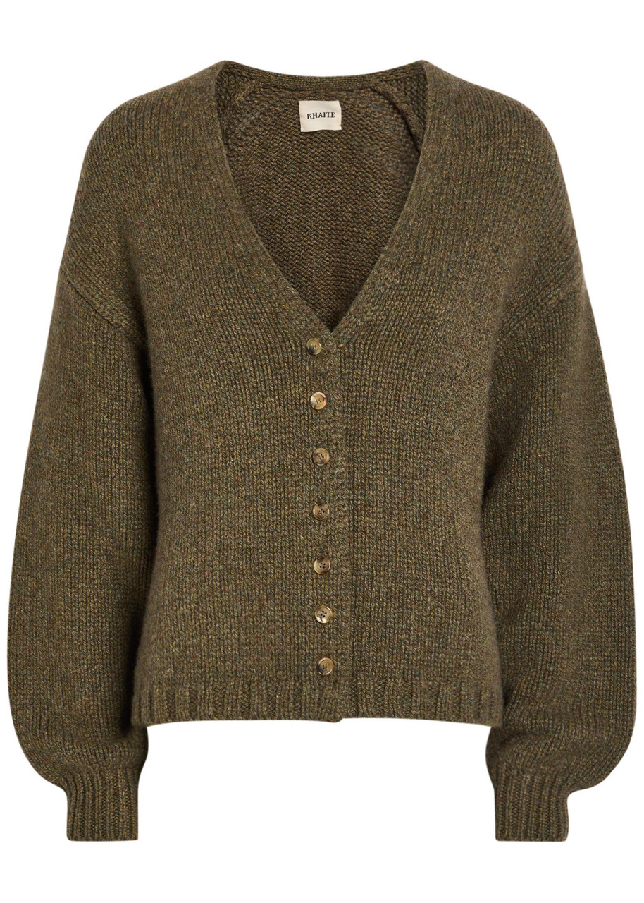 Khaite Axel Cashmere Cardigan – Khaki – S (UK8-10 / S)