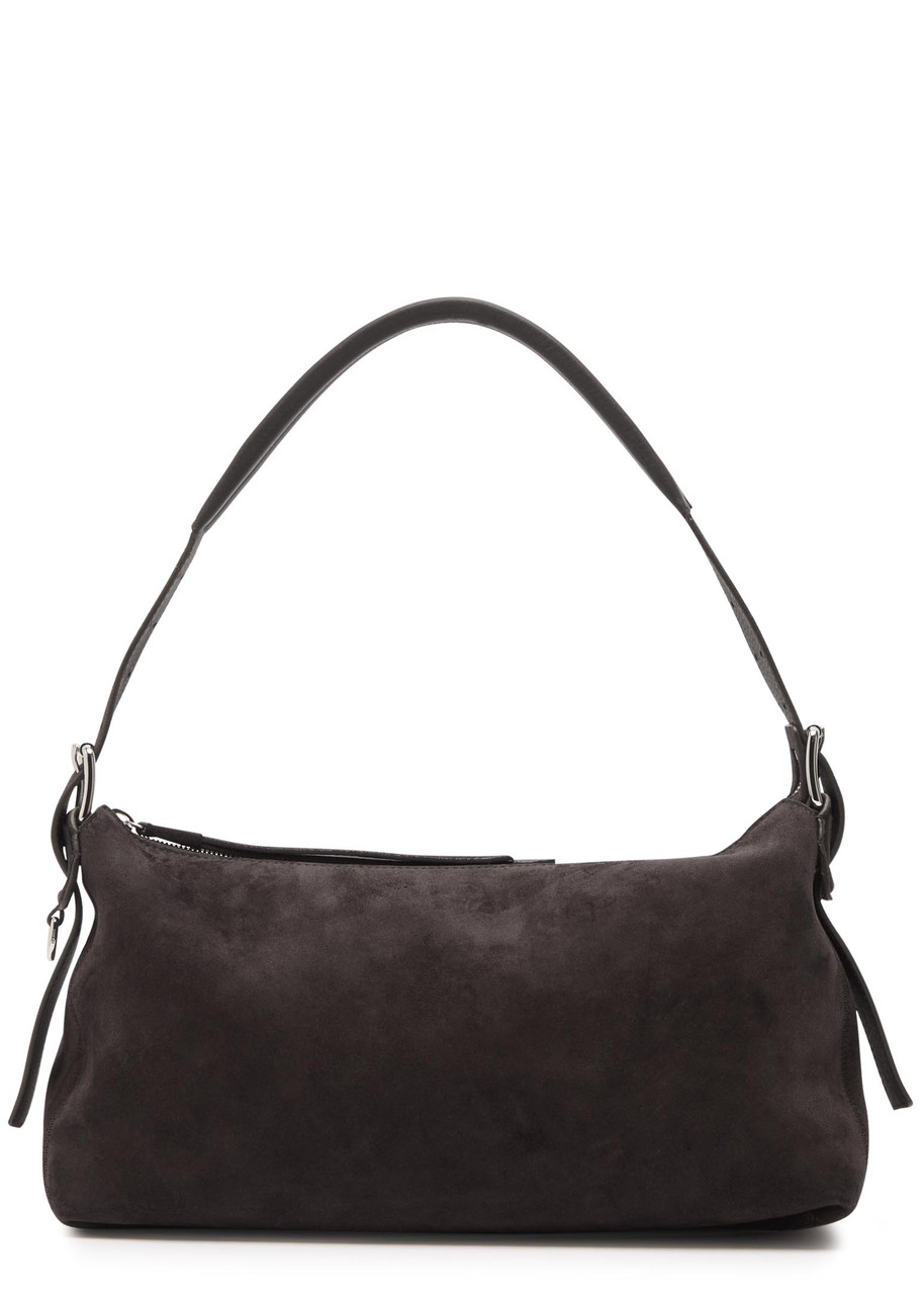 Lemaire Belted Baguette Suede Shoulder bag – Brown – One Size