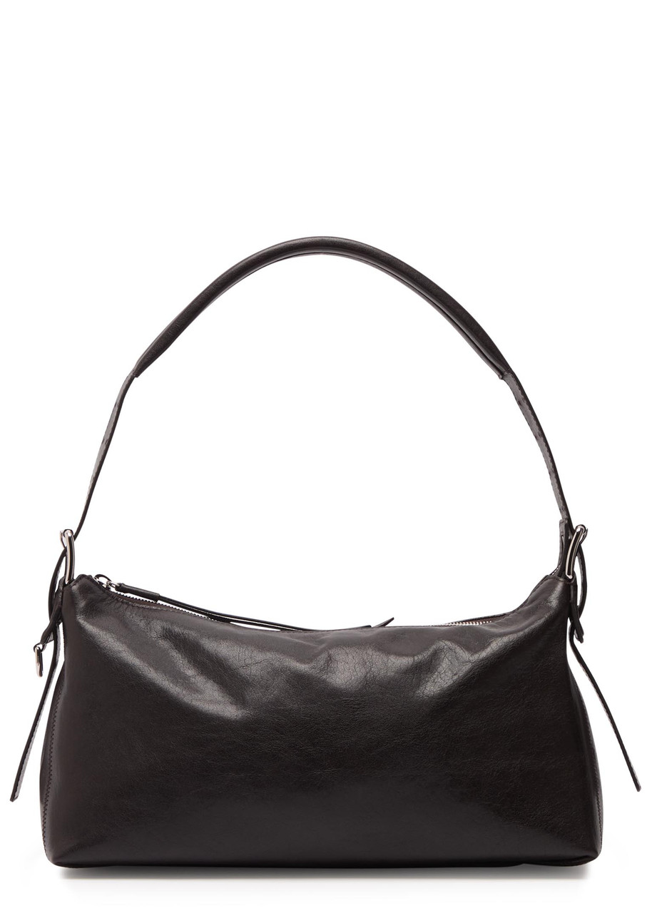 Lemaire Belted Baguette Leather Shoulder bag – Dark Brown – One Size