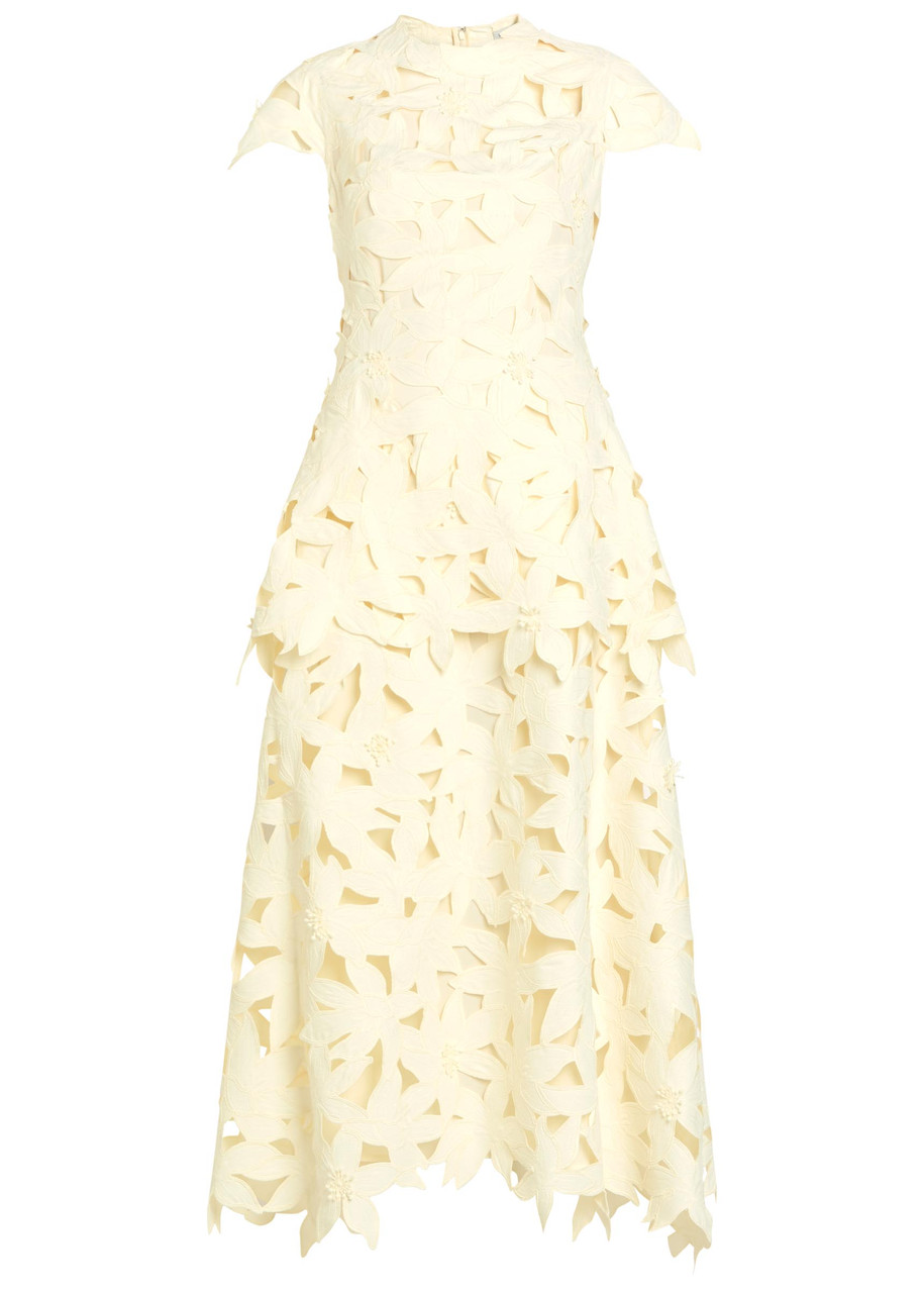 Simkhai Neve Floral-cutwork Woven Midi Dress – Ivory – 4 (UK8 / S)