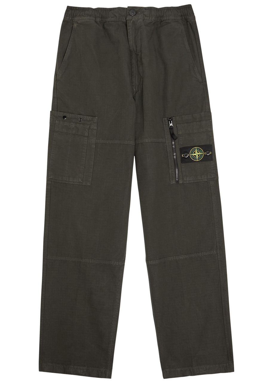Stone Island Ripstop Straight-leg Cotton Cargo Trousers – Grey Anthracite – 32 (W32 / M)