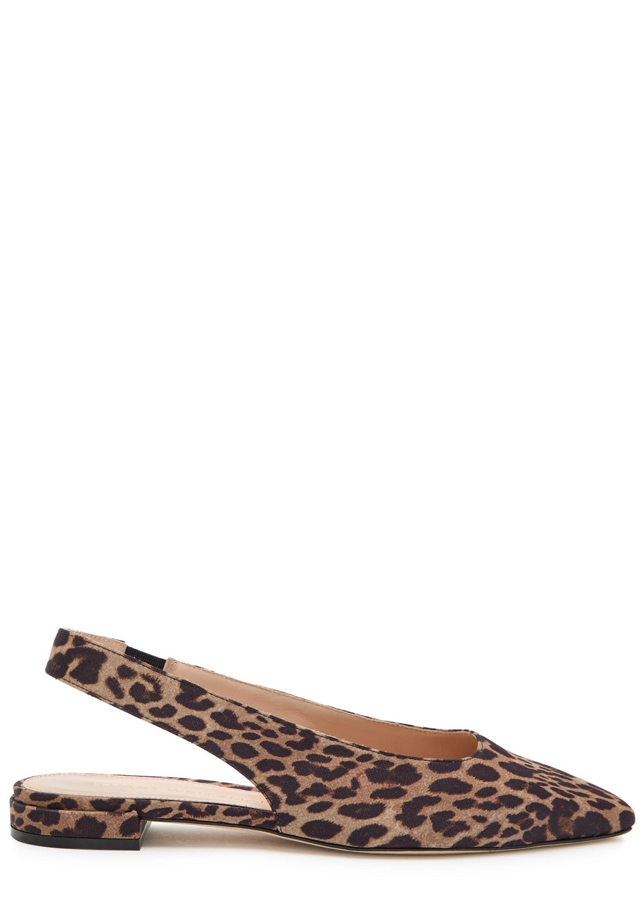 Stuart Weitzman Stassi 10 Leopard-print Slingback Pumps – Brown Other